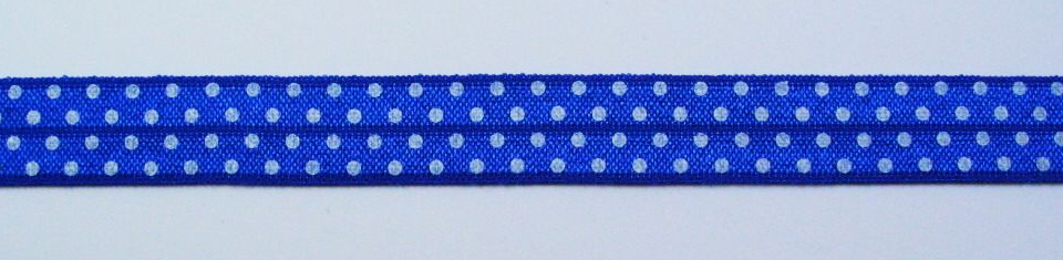 Schöner Leben Gummiband Elastic Schrägband Zierband blau weiß Punkte Breite: 1,5cm