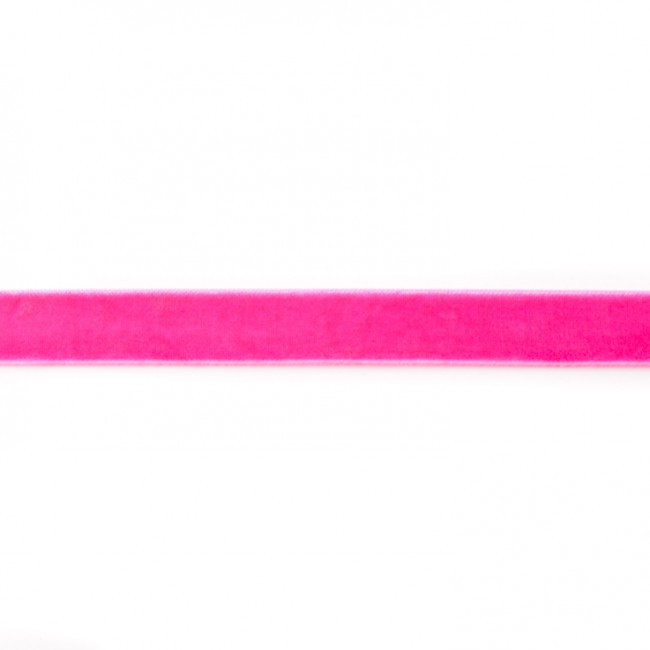 Schöner Leben Samtband neon pink Meterware Breite: 15mm 100% Polyester