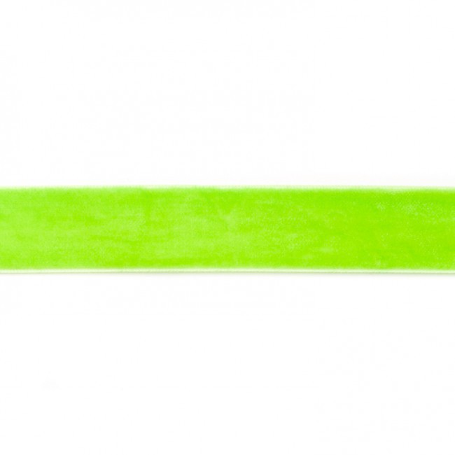 Schöner Leben Samtband neon lime Meterware Breite: 25mm 100% Polyester