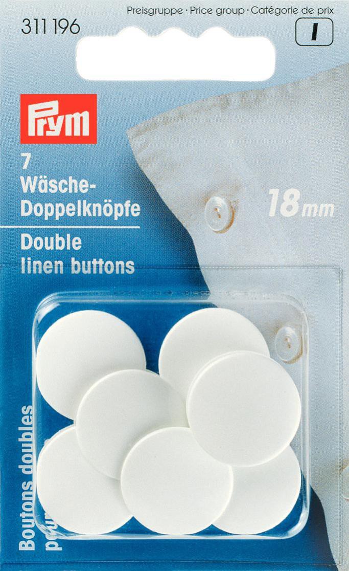 Schöner Leben Prym 16 Wäsche Doppelknöpfe weiß 18mm 7 Stück