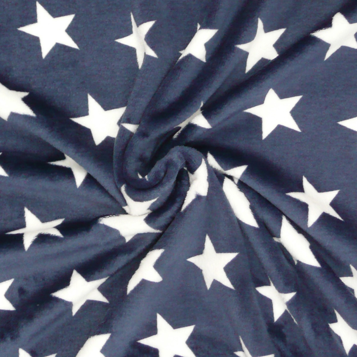 Wellness Nicki Fleece Stoff dunkelblau weiß Sterne Schöner Leben