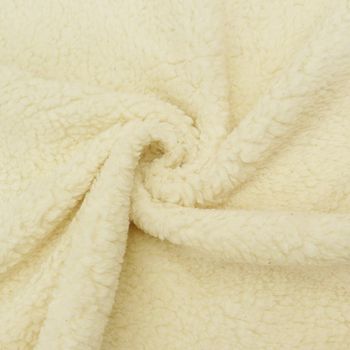 Lammfell Baumwolle Meterware Creme - Teddystoff - Plüschstoff - Baumwoll Teddy - Teddy Lamm - Fellimitat - Baumwoll Fleecestoff - 25 X 150 Cm