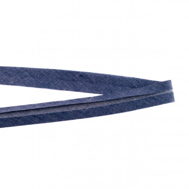 Schöner Leben Jeans Schrägband dunkelblau Meterware Breite: 2cm