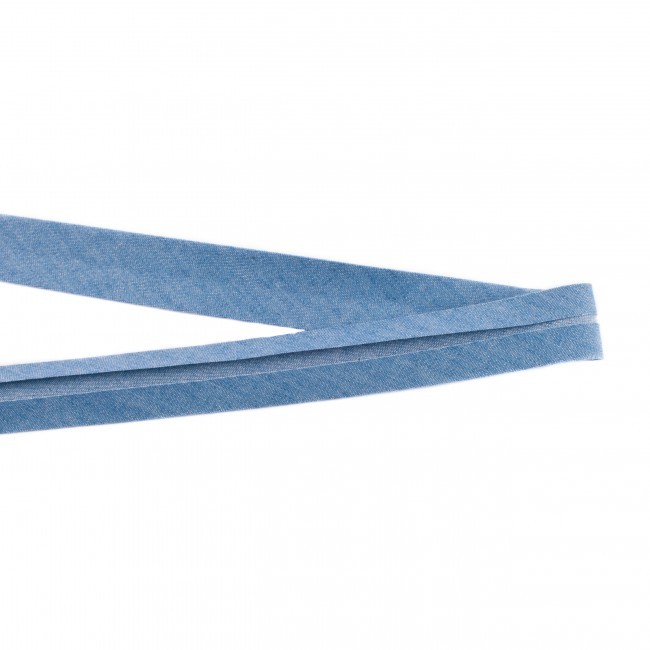 Schöner Leben Jeans Schrägband hellblau Meterware Breite: 2cm