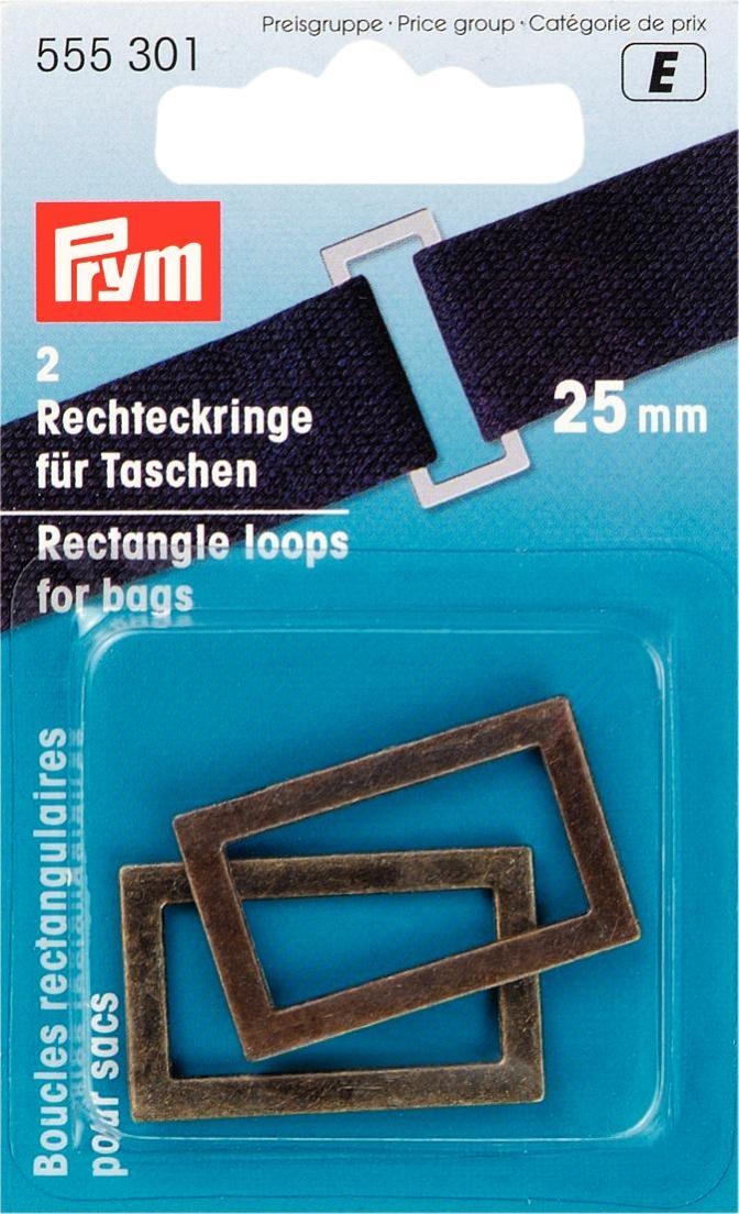 Schöner Leben Prym 2 Rechteckringe für Taschen messingfarbig 25mm