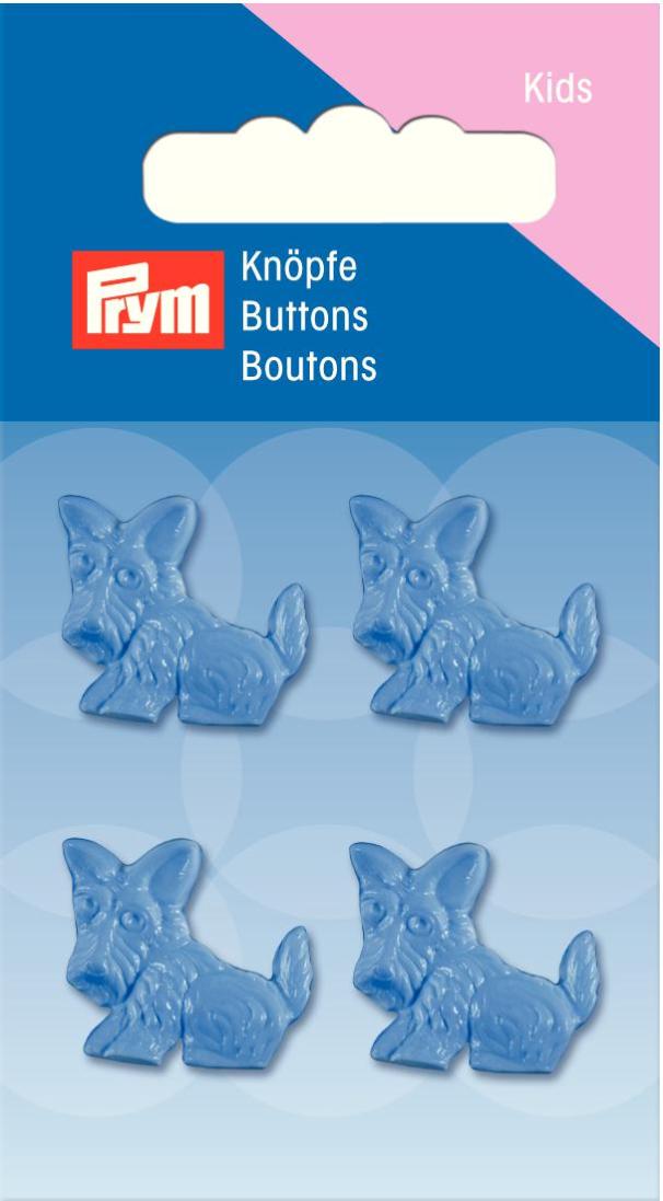 Schöner Leben Prym Kinder Knopf Knöpfe Öse Hund blau 18mm 4 Stück