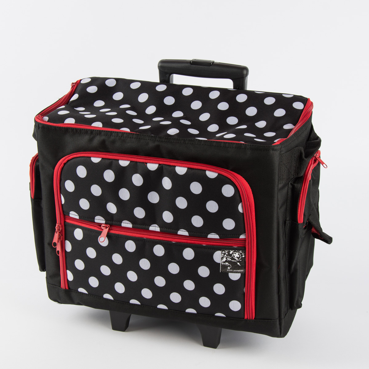 Schöner Leben Prym Nähmaschinen Trolley Tasche Dots schwarz weiß 44x22x36cm