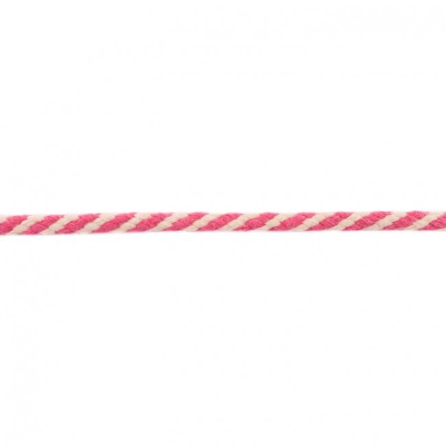 Schöner Leben Baumwoll-Kordel Zierband natur pink Breite: 7mm