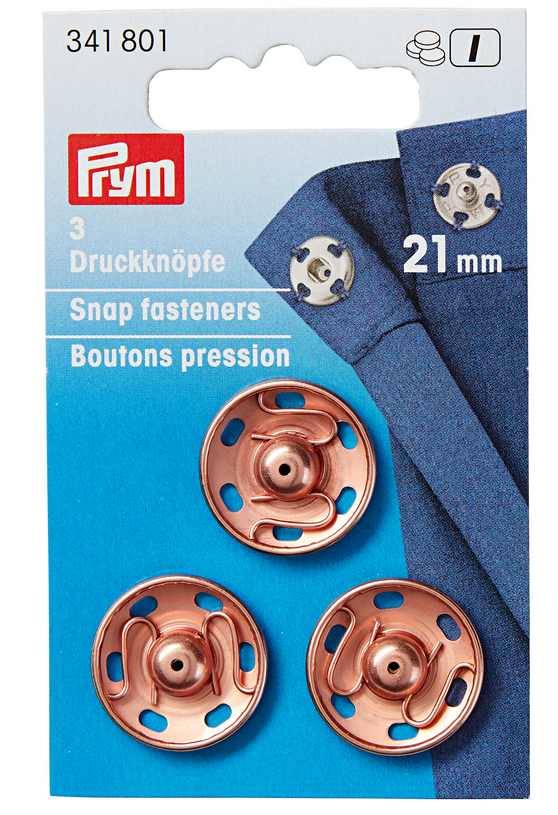 Schöner Leben Prym 3 Annäh Druckknöpfe Messing rosegoldfarbig 21mm