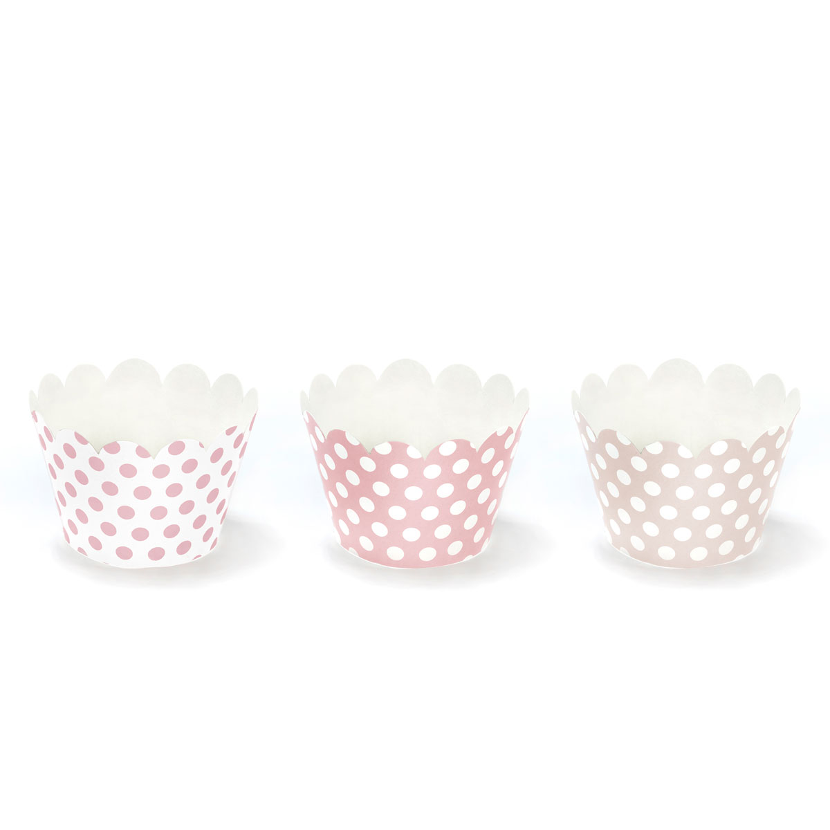 Schöner Leben Muffin Cupcake Förmchen Punkte rosa beige weiß 6 Stück 5x7,5x5cm