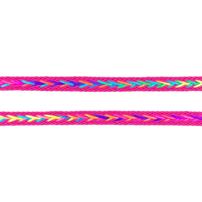 Schöner Leben Polyester Band Fischgräten geflochten pink neon Farben Breite: 2cm