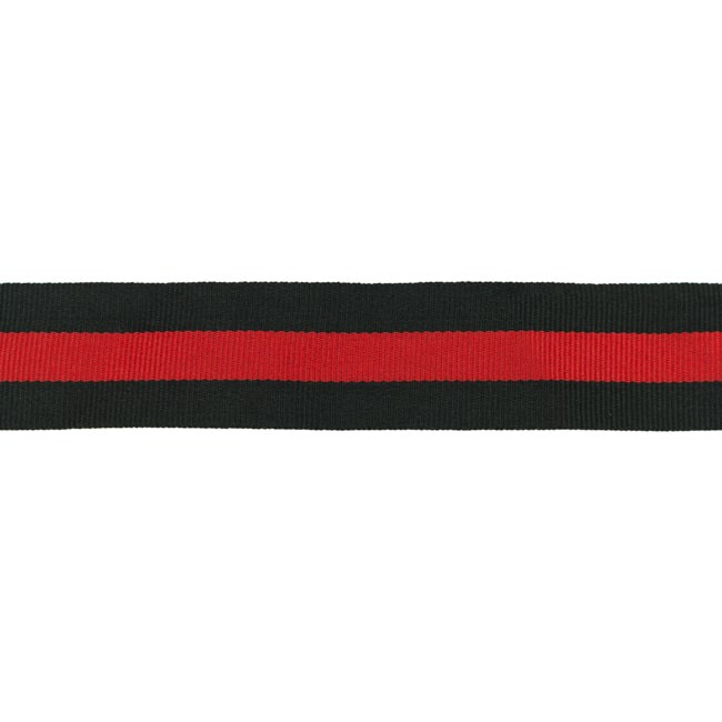 Schöner Leben Ripsband Streifen schwarz rot Breite: 3cm