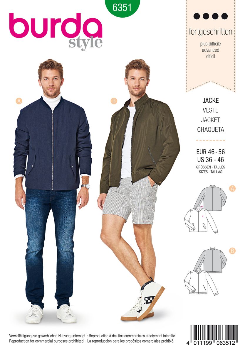 Schöner Leben Burda Schnittmuster 6351 Jacke