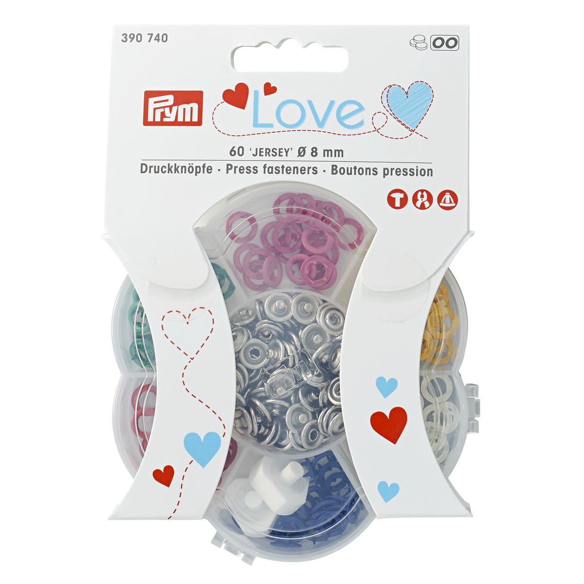 Schöner Leben Prym Love Jersey Druckknöpfe Messing Ø8mm verschiedene Farben 6x10 Stück