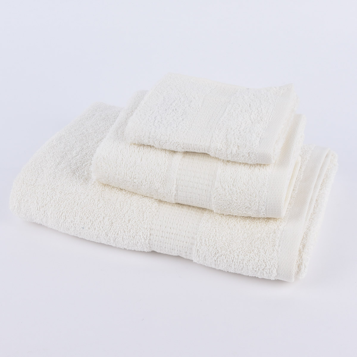 Qualitätsfrottee Handtuch 100% Baumwolle 500g/qm cremeweiß