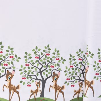 Jersey Stenzo Bordüre beidseitig Reh Kirschbaum weiß braun grün