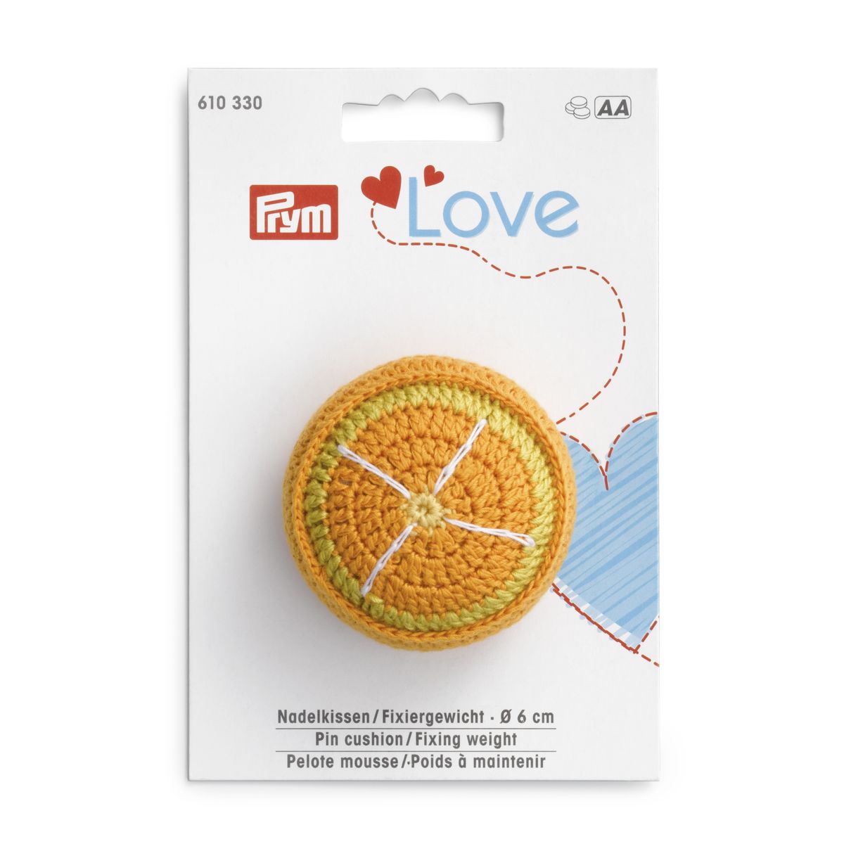 Schöner Leben Prym Love Nadelkissen/Fixiergewicht Orange 6cm