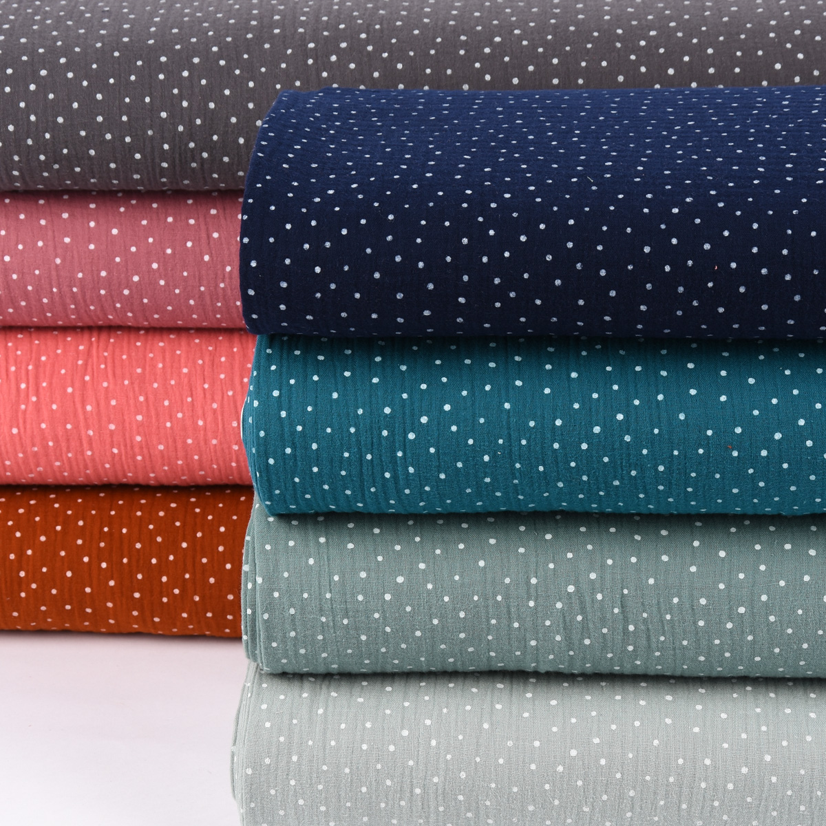 Bekleidungsstoff Double Gauze Musselin Windelstoff Punkte 