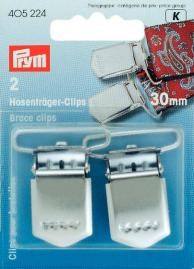 Schöner Leben Prym 2 Hosenträger Clips Verschuß silberfarbig 30mm