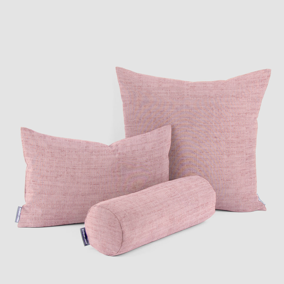 SCHÖNER LEBEN. Kissenhülle VARANO grobe Struktur rosa meliert verschiedene Größen