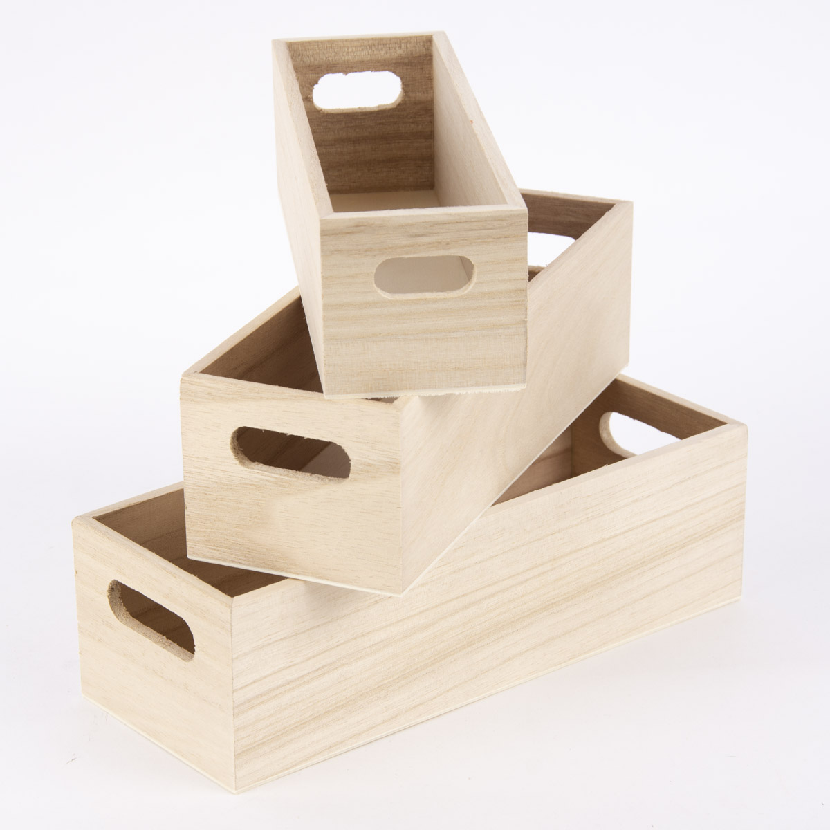 Schöner Leben Creativ Company Aufbewahrungsboxen rechteckig mit Griffen 3er Set verschieden groß 25x10cm