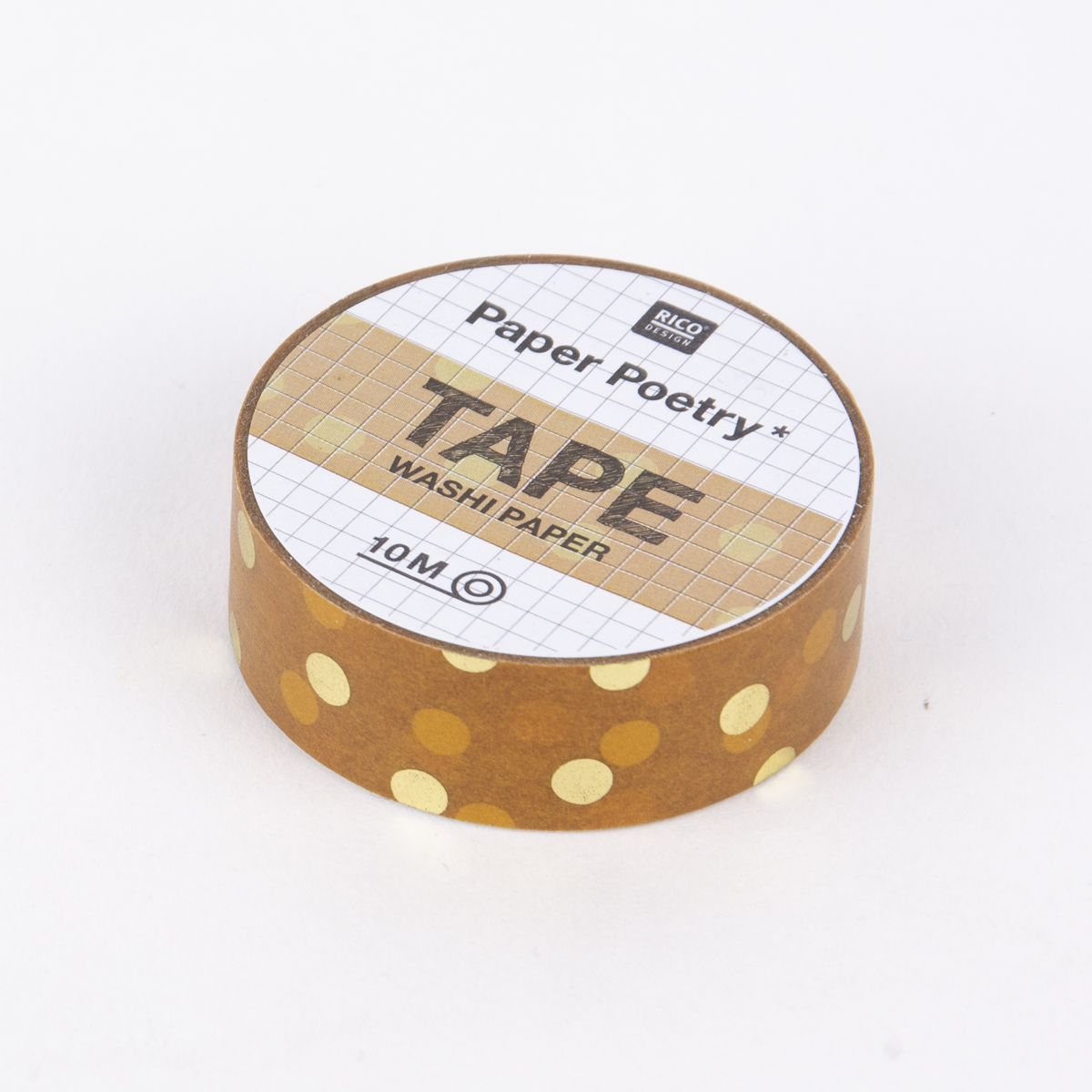 Schöner Leben Rico Design Washi Tape Struktur Punkte senfgelb-gold 1,5cmx10m