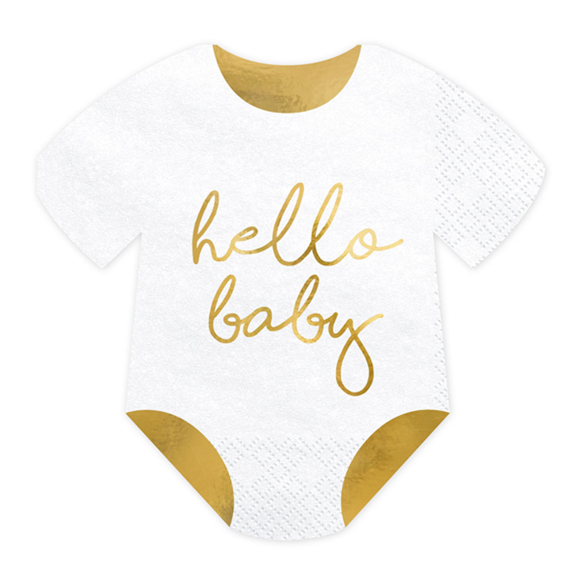 Schöner Leben Serviette Babystrampler weiß gold 32,5x31,5cm 3lagig 20 Stück