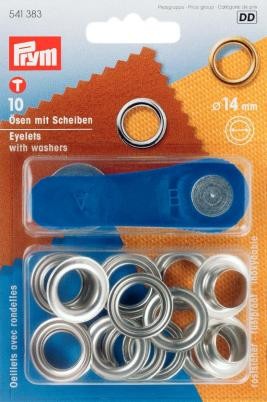 Schöner Leben Prym Ösen und Scheiben MS silberfarbig 14,0 mm