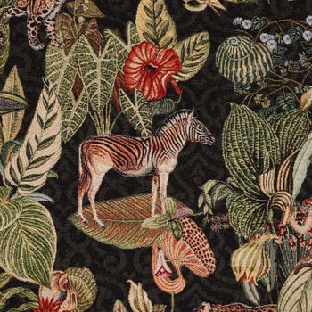 Dekostoff Gobelin Premium Empire Jungle Dschungel schwarz grün