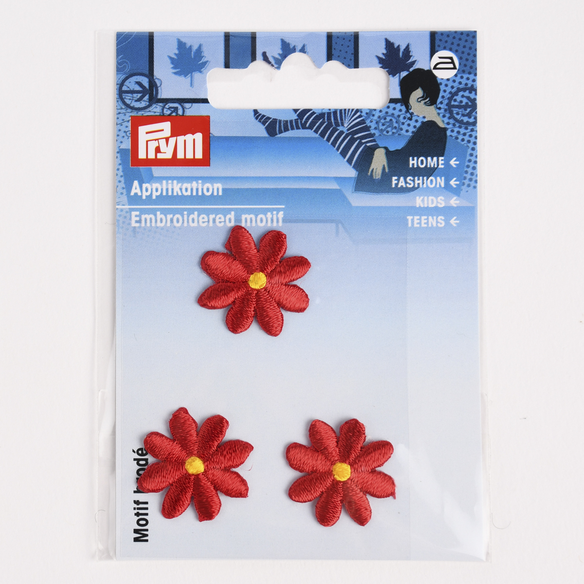 Schöner Leben Prym Applikation Blumen klein 3 Stück verschiedene Farben 2cm