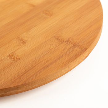 Servierbrett gro rund mit Griff Holz Bambus natur 42x3,5cm | Schner Leben