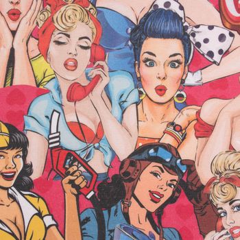 Pop Art Dekostoff Comic Dekostoff Ottoman Baumwoll-Mischgewebe