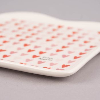 Piatto Per Toast In Porcellana "Lieblingsmensch" | Forma Fetta Di Pane | 14,5x15,5 Cm | Idea Regalo Divertente