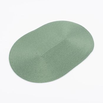 Platzset Kunststoff Flechtoptik oval grün 45x30cm