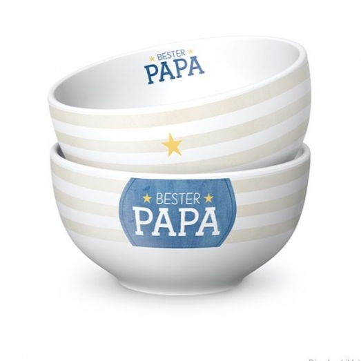 Schöner Leben La Vida Schälchen Streifen Bester Papa Porzellan weiß beige blau 13x7cm