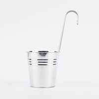 Pflanztopf mit Haken Metall silberfarben 13,5x29cm