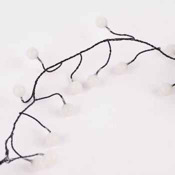 Lichterkette weiße Kugeln mit 80 LED-Lichtern warmweiß In- und Outdoor 2m
