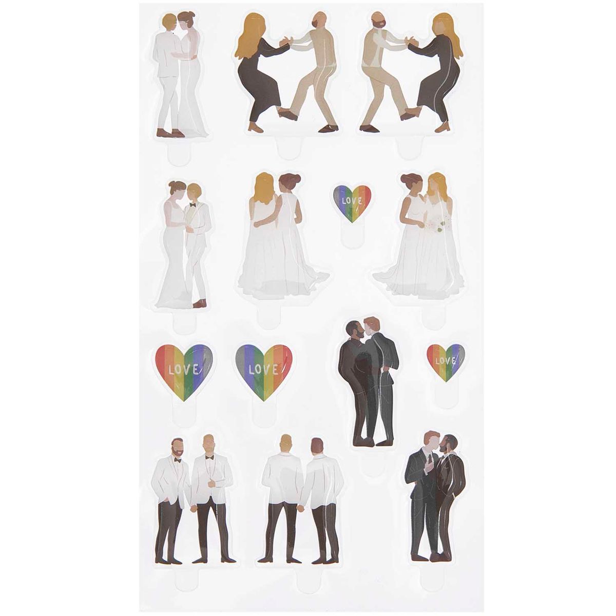 Schöner Leben Rico Design Gelsticker FIGURICO Hochzeit 2 gleichgeschlechtlich Personen 1 Bogen bunt