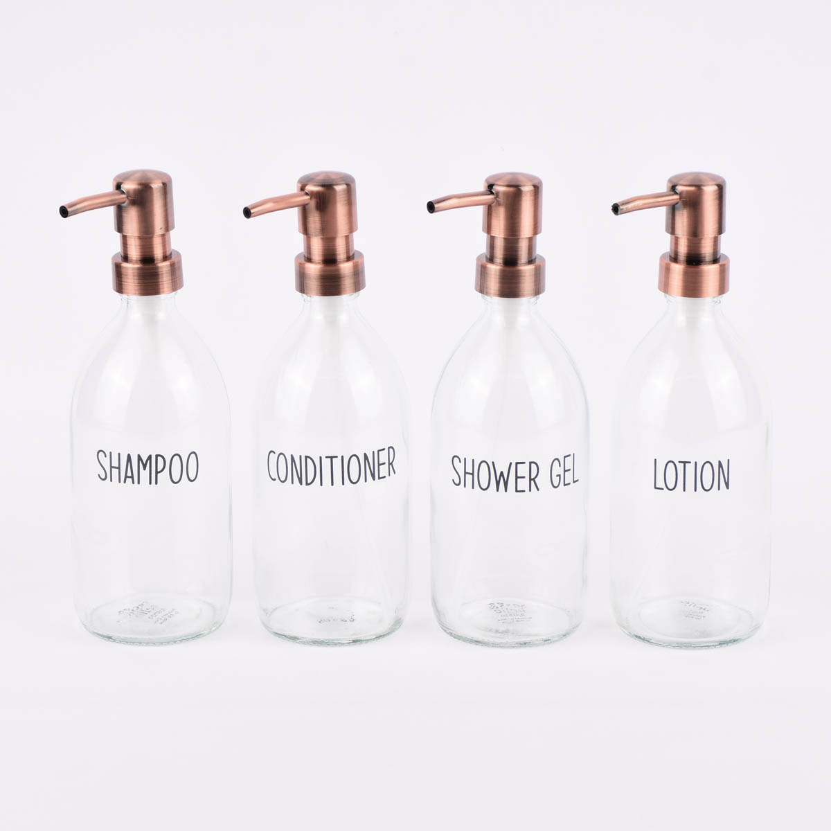 Sass & Belle Pumpflasche Badezimmer Glas klar rosegold 10x22,5cm verschiedene Varianten