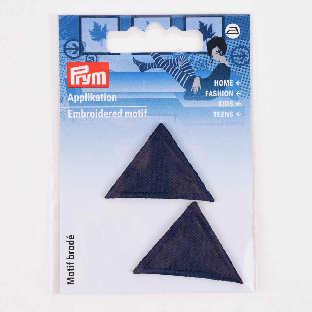 Schöner Leben Prym Applikation Patch Dreiecke 2Stlk aufbügelbar dunkelblau 25x35mm