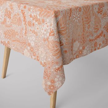 Patdrea Tischdecke Gelb - Französisch Rustikal Mit Blumen & Vögeln, Aus Leinen-Polyester-Mix