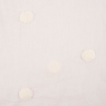 Voile Baumwollstoff Blusenstoff transparent Stickerei Punkte weiß - Main Image