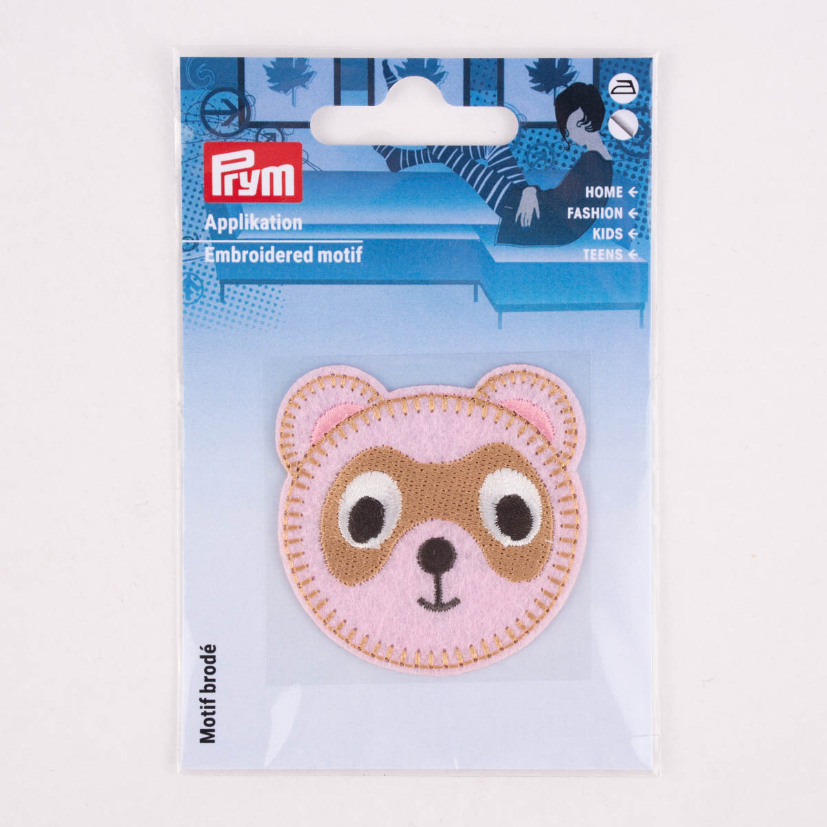 Schöner Leben Prym Applikation Hund selbstklebend aufbügelbar rosa braun 52x52mm