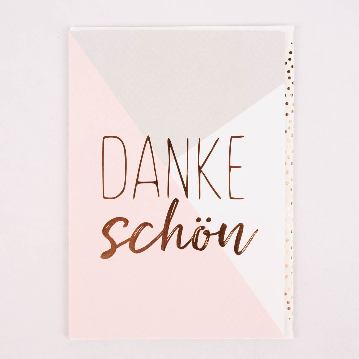 Schöner Leben Grafik Werkstatt Doppelkarte Dankeschön geometrisch grau rosa weiß 12x17cm