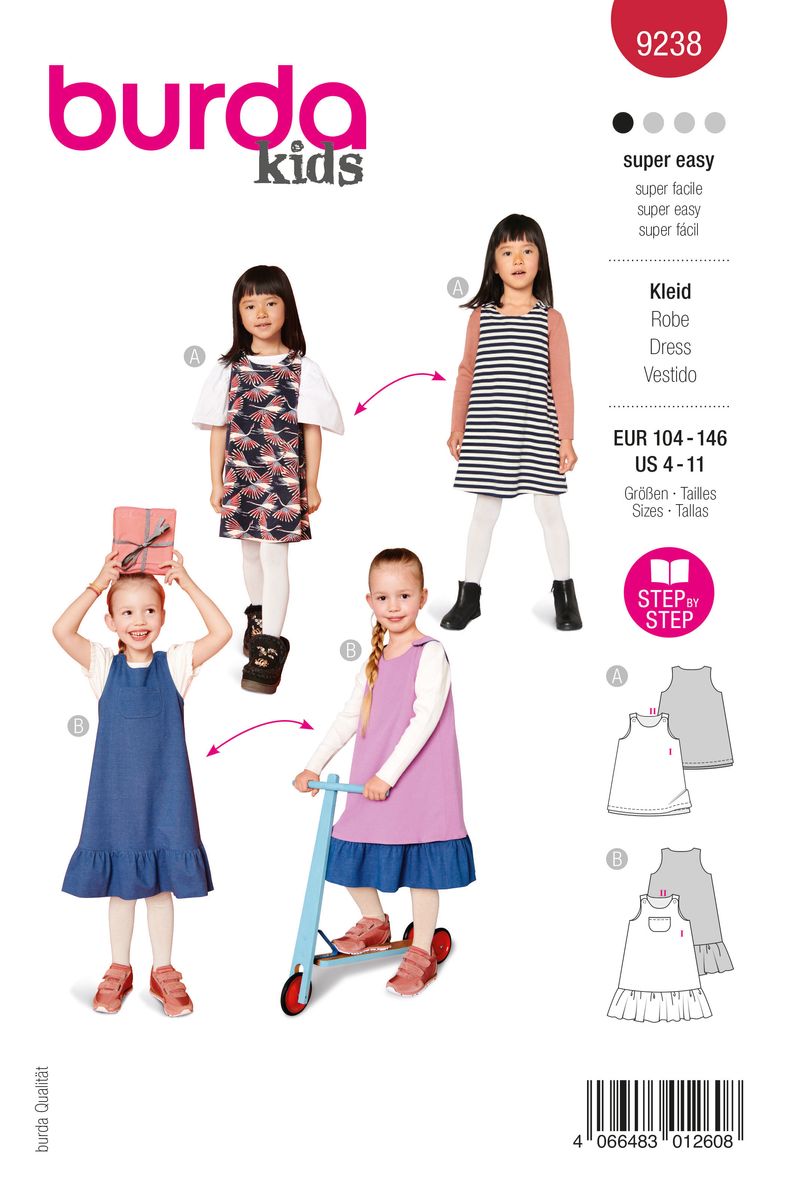 Schöner Leben Burda Schnittmuster 9238 Kinder Kleid