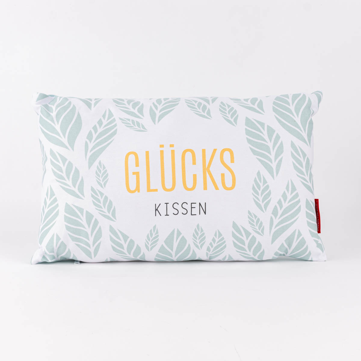 Schöner Leben La Vida Kuschelkissen Glückskissen Blätter mintgrün weiß 25x40cm