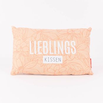 La Vida Kuschelkissen Lieblingskissen Blüten orange weiß 25x40cm