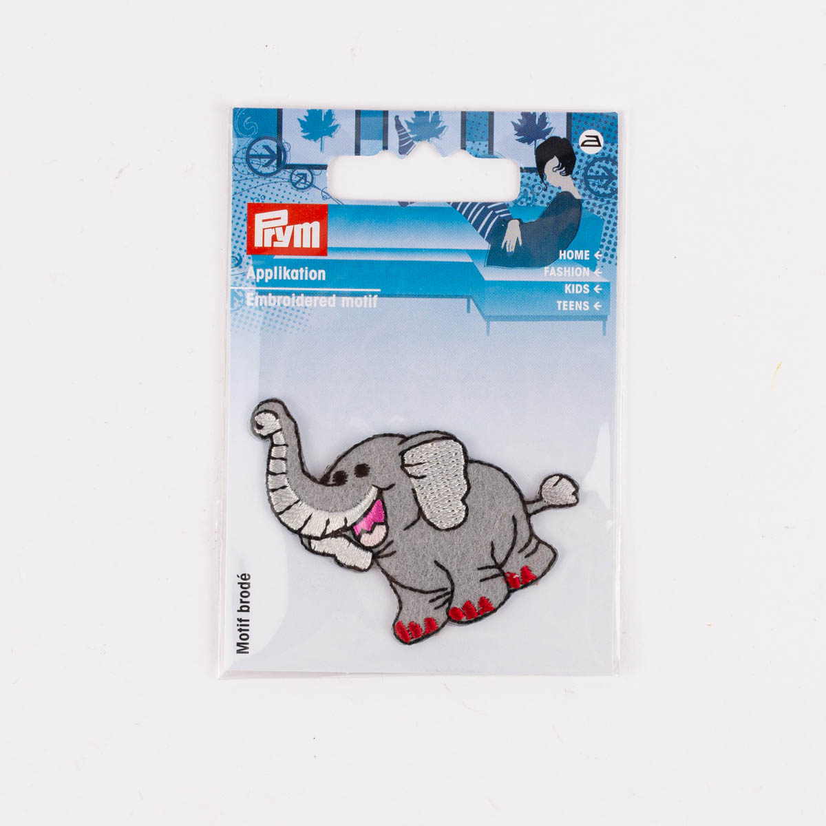 Schöner Leben Applikation Elefant aufbügelbar grau 50x56mm von Prym