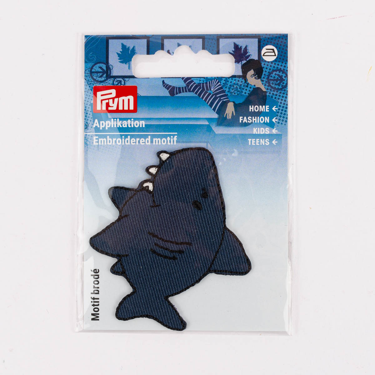 Schöner Leben Applikation Haifisch aufbügelbar blau 50x58mm von Prym