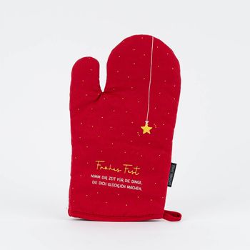 Ofenhandschuh & Topflappen-Set In Pink – Mit Weihnachtsbaum-Muster, Hitzebeständig – Für Backen, Grillen & Kochen